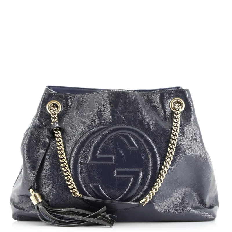 Pre-Loved Gucci Soho Chain Strap Shoulder Bag Patent Medium sold by Zulily