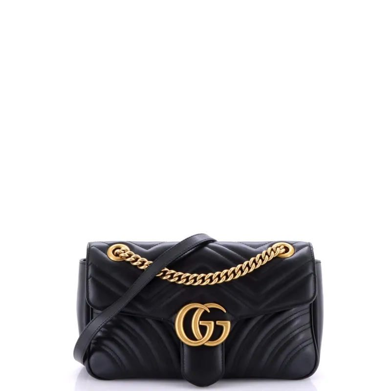 Pre-Loved Gucci GG Marmont Flap Bag Matelasse Leather Mini sold by Zulily