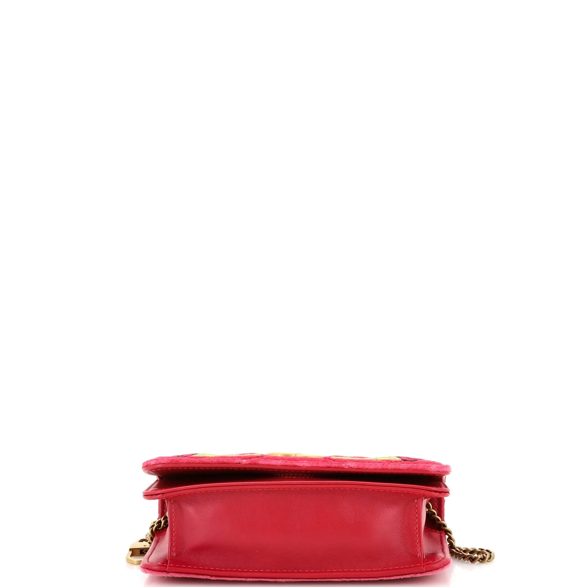Pre-Loved Gucci GG Marmont Chain Flap Bag Embroidered Matelasse Velvet Mini sold by Zulily product image thumbnail 4