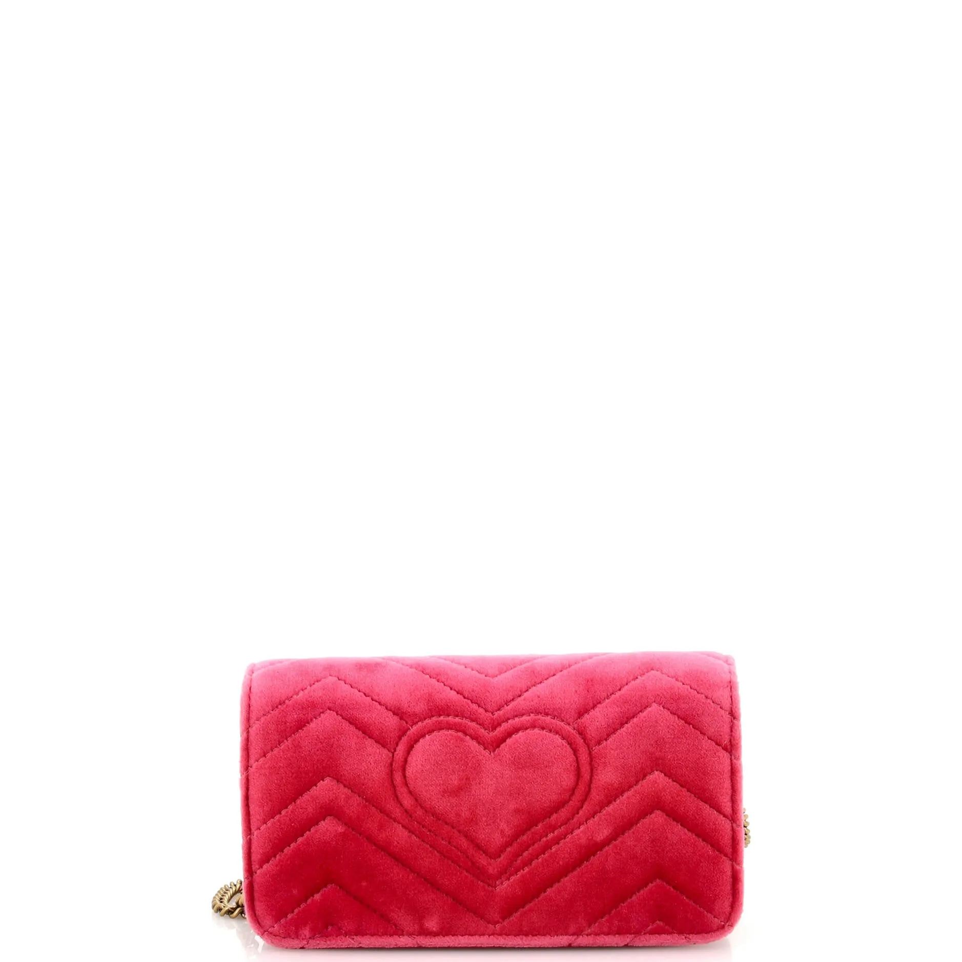 Pre-Loved Gucci GG Marmont Chain Flap Bag Embroidered Matelasse Velvet Mini sold by Zulily product image thumbnail 3