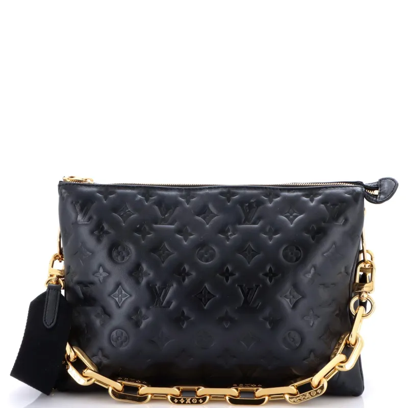 Pre-Loved Louis Vuitton Coussin Bag Monogram Embossed Lambskin MM sold by Zulily