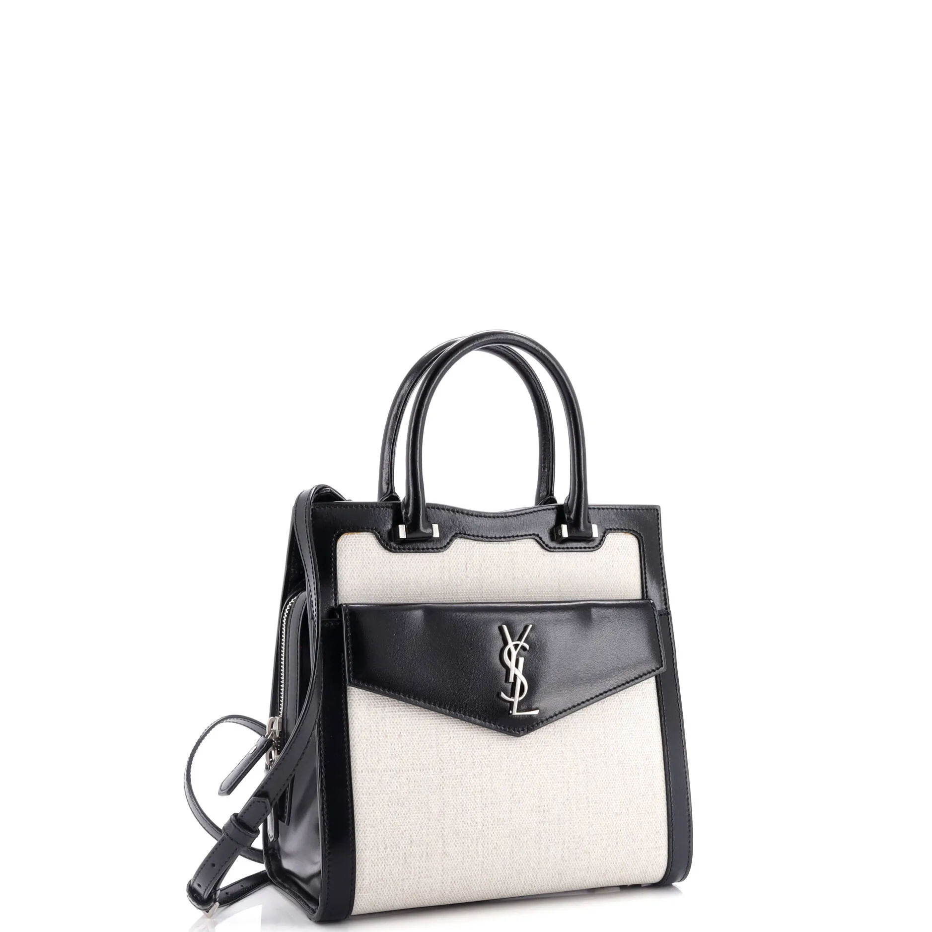 Pre-Loved Saint Laurent Uptown Tote Canvas with Leather Small sold by Zulily product image thumbnail 2