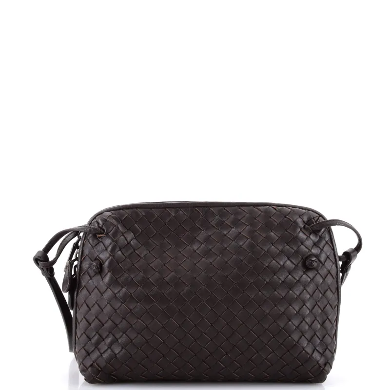 Pre-Loved Bottega Veneta Double Compartment Pillow Crossbody Bag Intrecciato Nappa Medium sold by Zulily