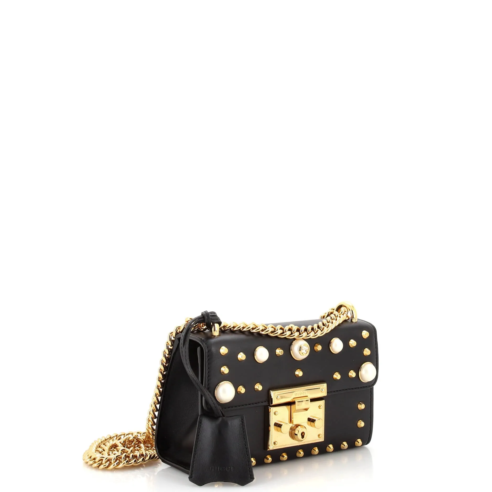 Pre-Loved Gucci Pearly Padlock Shoulder Bag Studded Leather Small sold by Zulily product image thumbnail 2