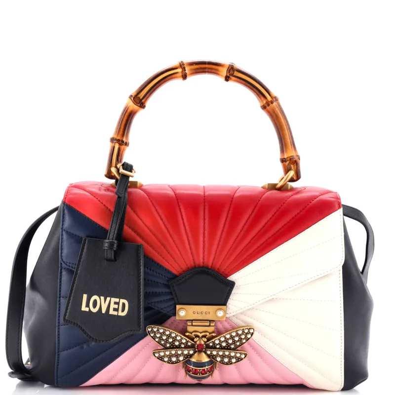 Pre-Loved Gucci Queen Margaret Top Handle Bag Multicolor Quilted Leather Medium sold by Zulily