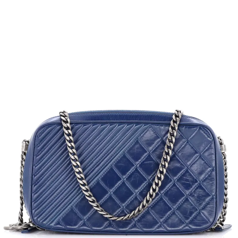 Pre-Loved Chanel Coco Boy Camera Bag Quilted Leather Large sold by Zulily