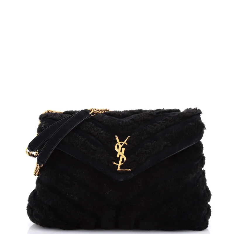 Pre-Loved Saint Laurent Loulou Shoulder Bag Matelasse Chevron Shearling Medium sold by Zulily