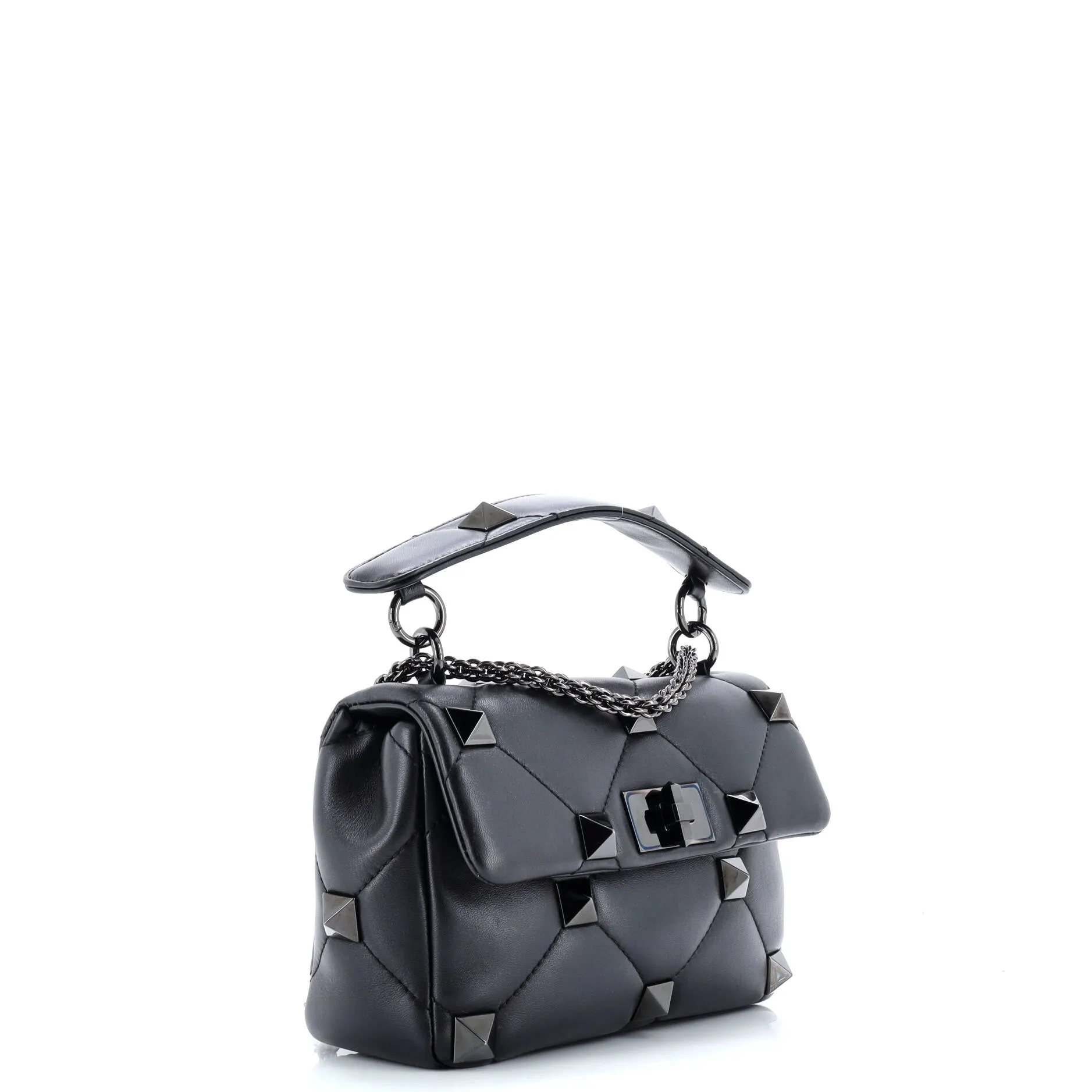 Pre-Loved Valentino Roman Stud Flap Bag Quilted Leather Medium sold by Zulily product image thumbnail 2