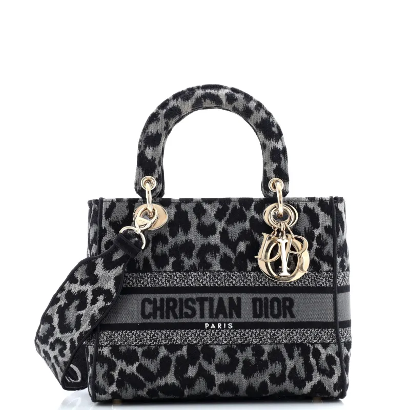 Pre-Loved Christian Dior Lady D-Lite Bag Embroidered Canvas Medium sold by Zulily
