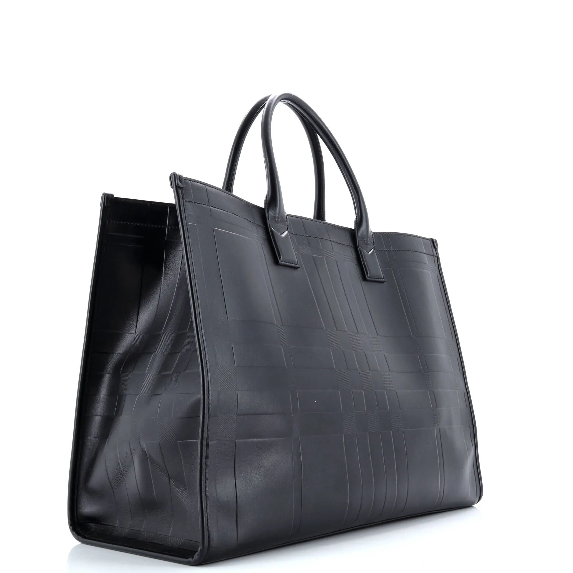 Pre-Loved Burberry Denny Tote Check Embossed Leather Large sold by Zulily product image thumbnail 2