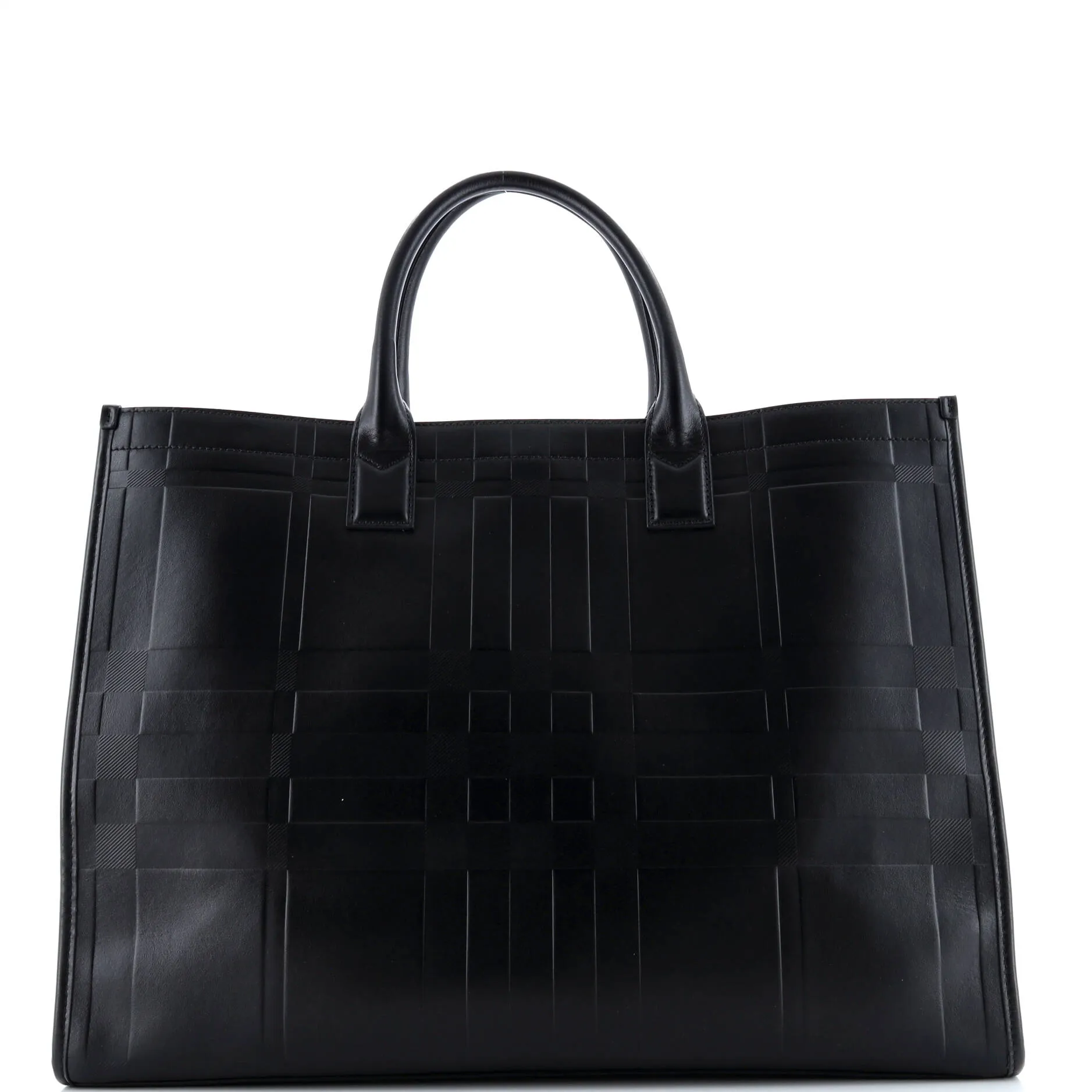 Pre-Loved Burberry Denny Tote Check Embossed Leather Large sold by Zulily