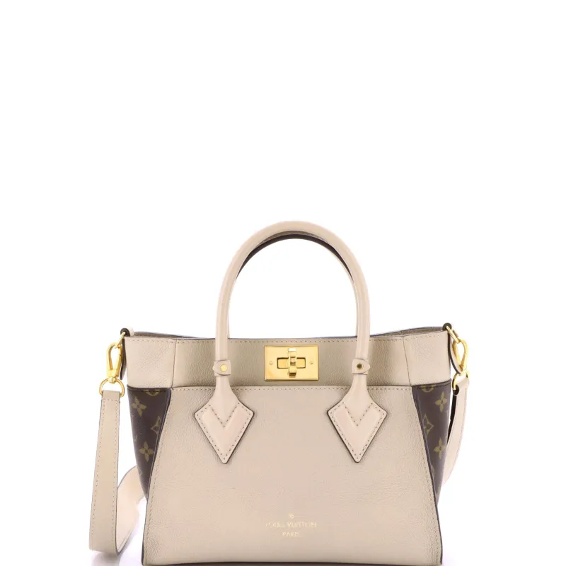 Pre-Loved Louis Vuitton On My Side Tote Leather with Monogram Canvas PM sold by Zulily