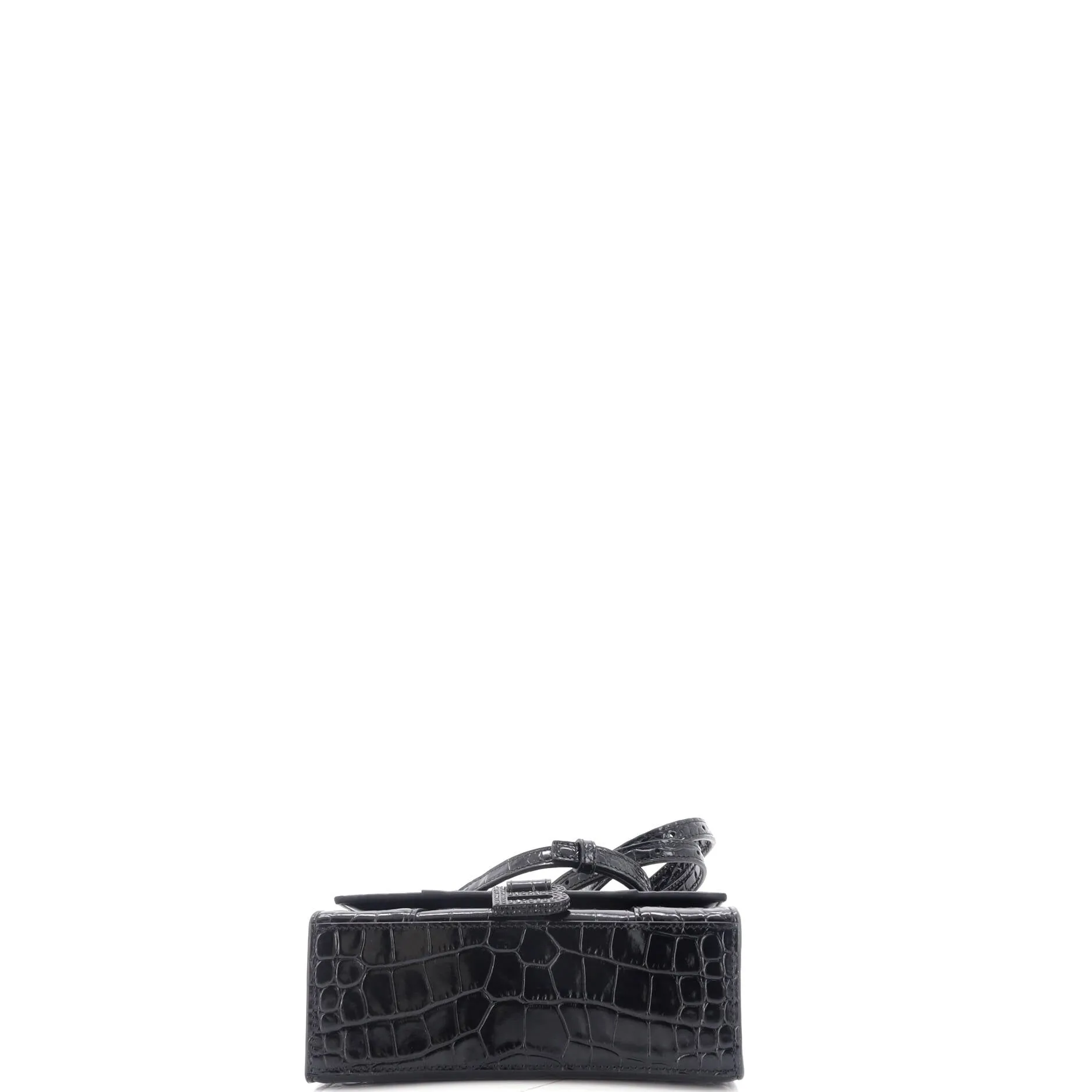 Pre-Loved Balenciaga Hourglass Top Handle Bag Crocodile Embossed Leather with Crystals XS sold by Zulily product image thumbnail 4