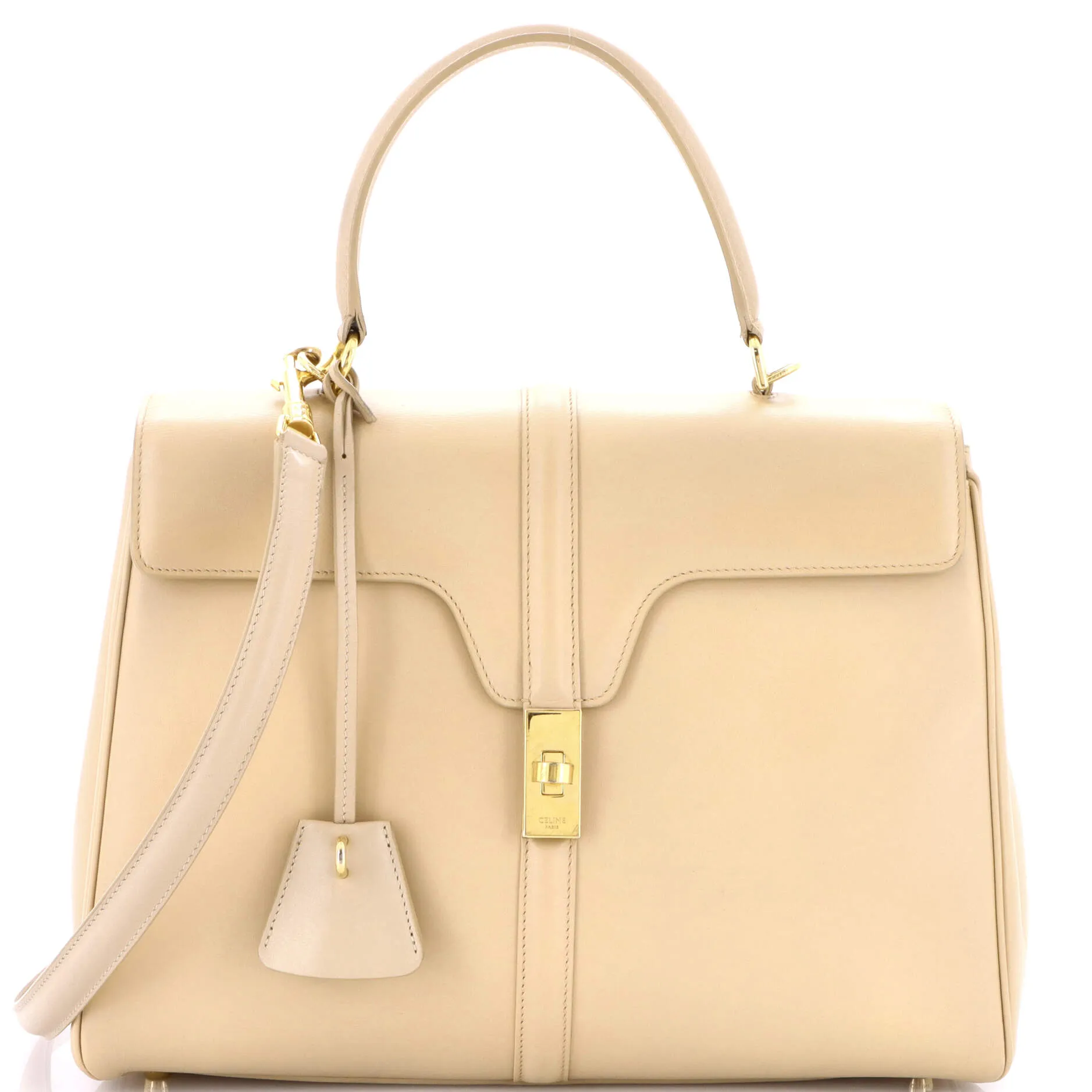 Pre-Loved Celine 16 Top Handle Bag Smooth Calfskin Medium sold by Zulily