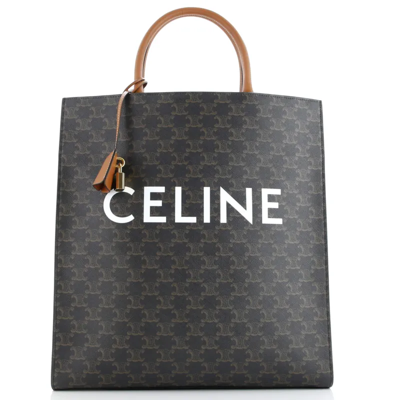 Pre-Loved Celine Vertical Cabas Tote Triomphe Coated Canvas Large sold by Zulily