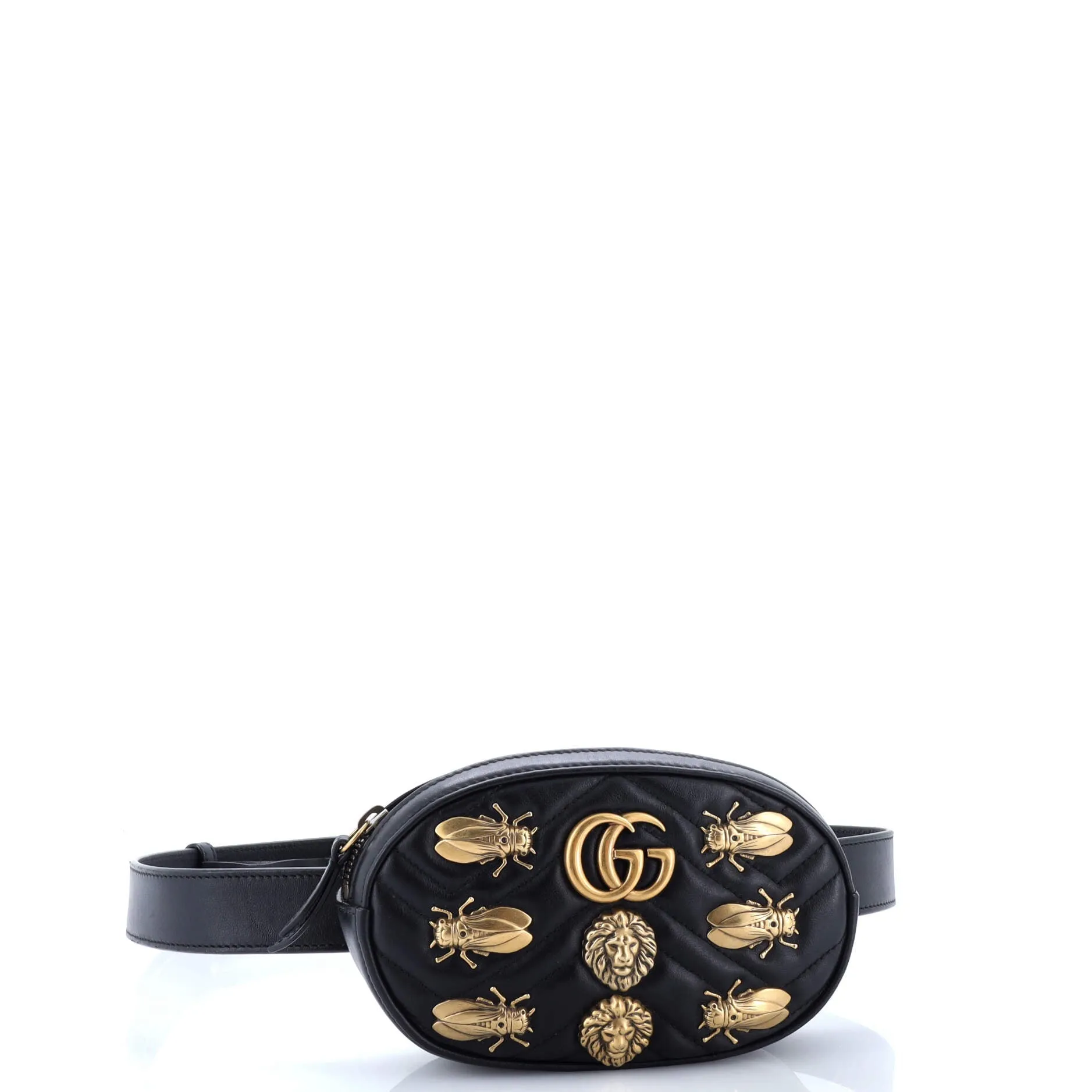Pre-Loved Gucci GG Marmont Belt Bag Embellished Matelasse Leather sold by Zulily product image thumbnail 2