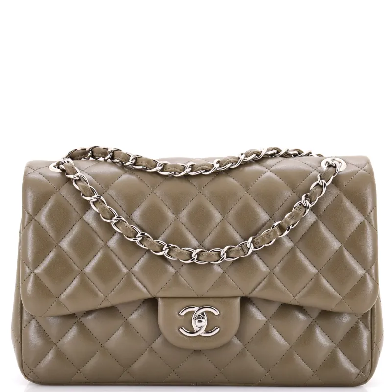 Pre-Loved Chanel Classic Double Flap Bag Quilted Lambskin Jumbo sold by Zulily