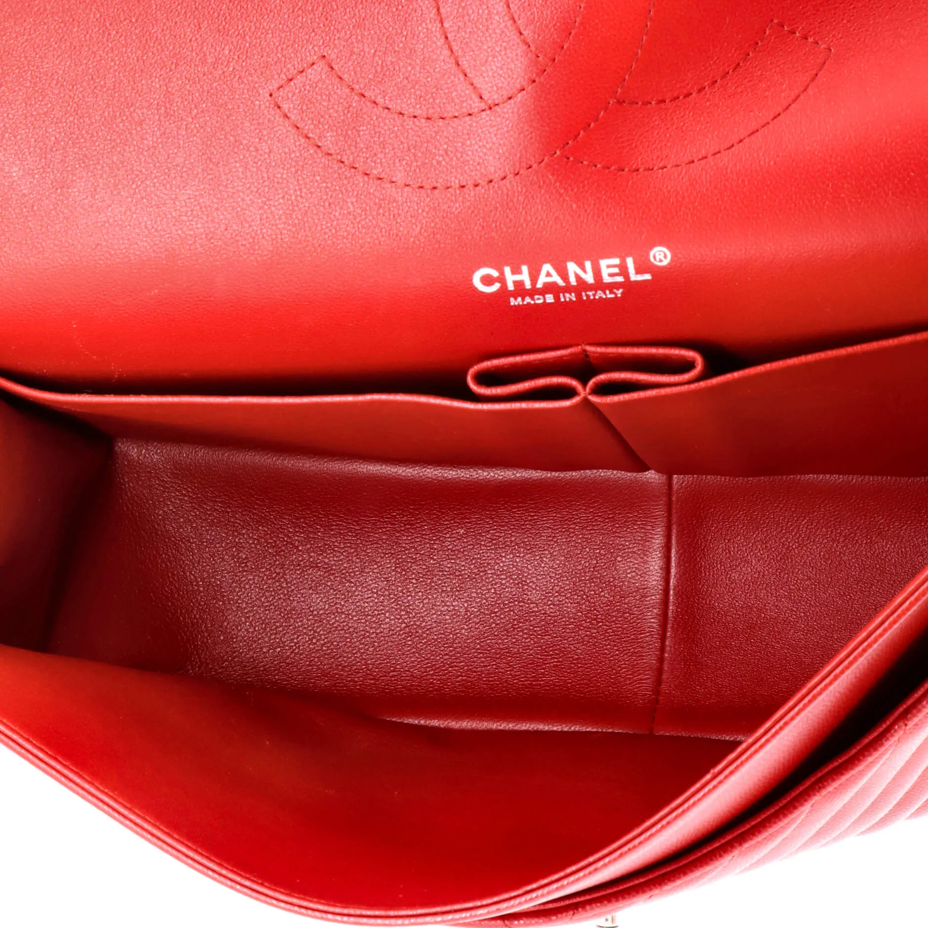 Pre-Loved Chanel Classic Double Flap Bag Chevron Caviar Jumbo sold by Zulily product image thumbnail 5