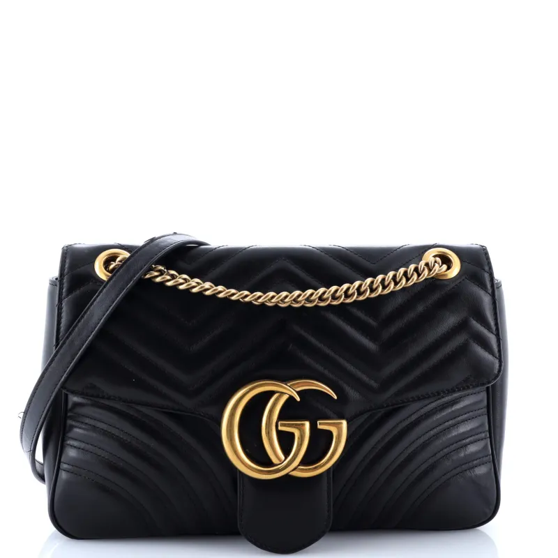 Pre-Loved Gucci GG Marmont Flap Bag Matelasse Leather Large sold by Zulily