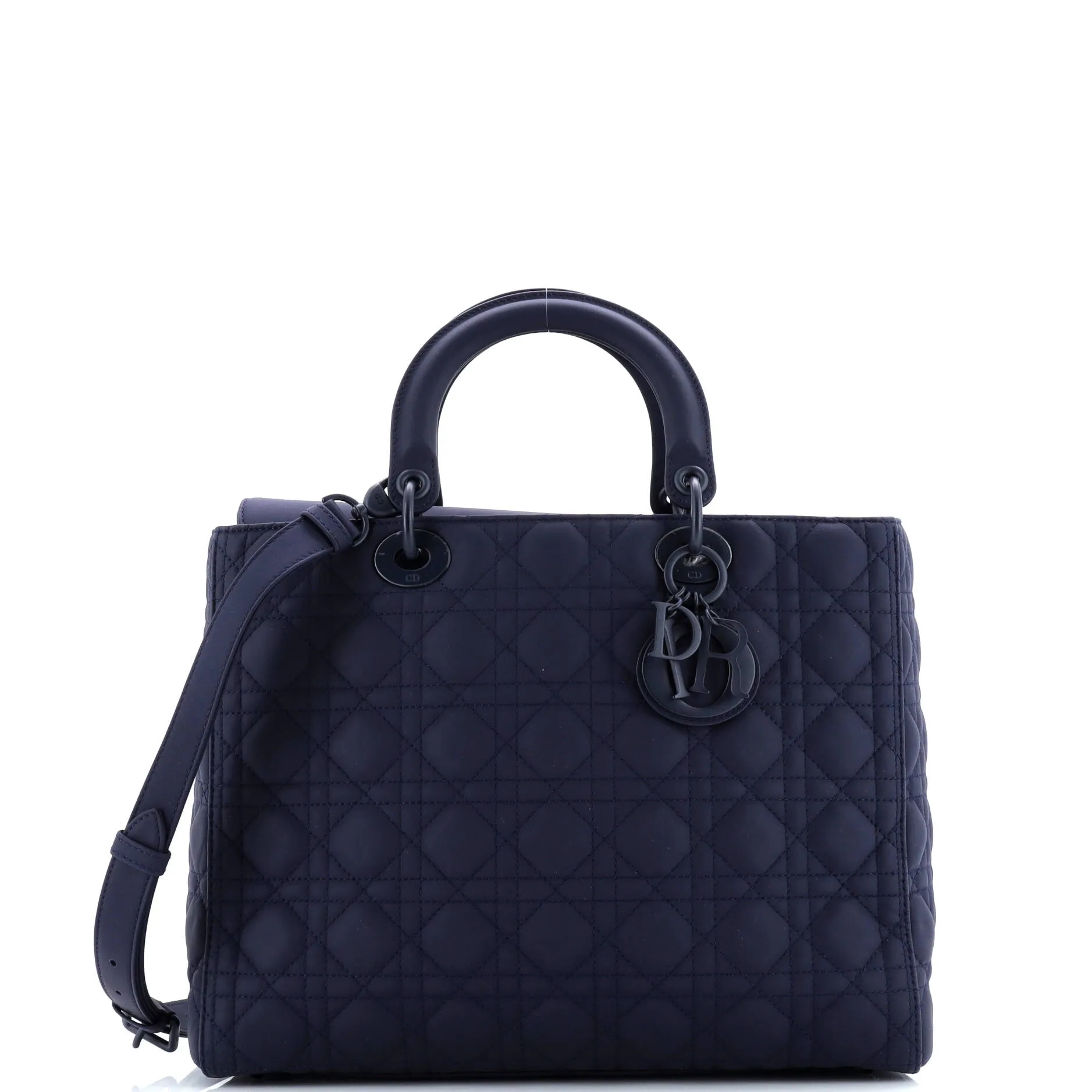 Pre-Loved Christian Dior Ultra Matte Lady Dior Bag Cannage Quilt Calfskin Large sold by Zulily