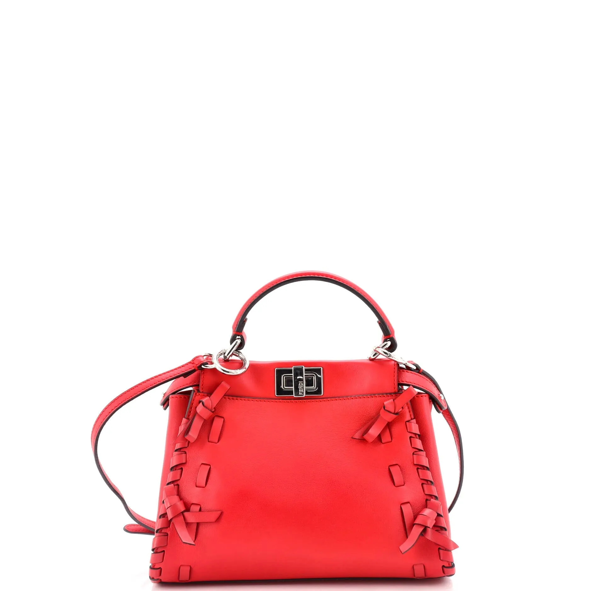 Pre-Loved Fendi Bow Peekaboo Bag Whipstitch Leather Mini sold by Zulily product image thumbnail 3
