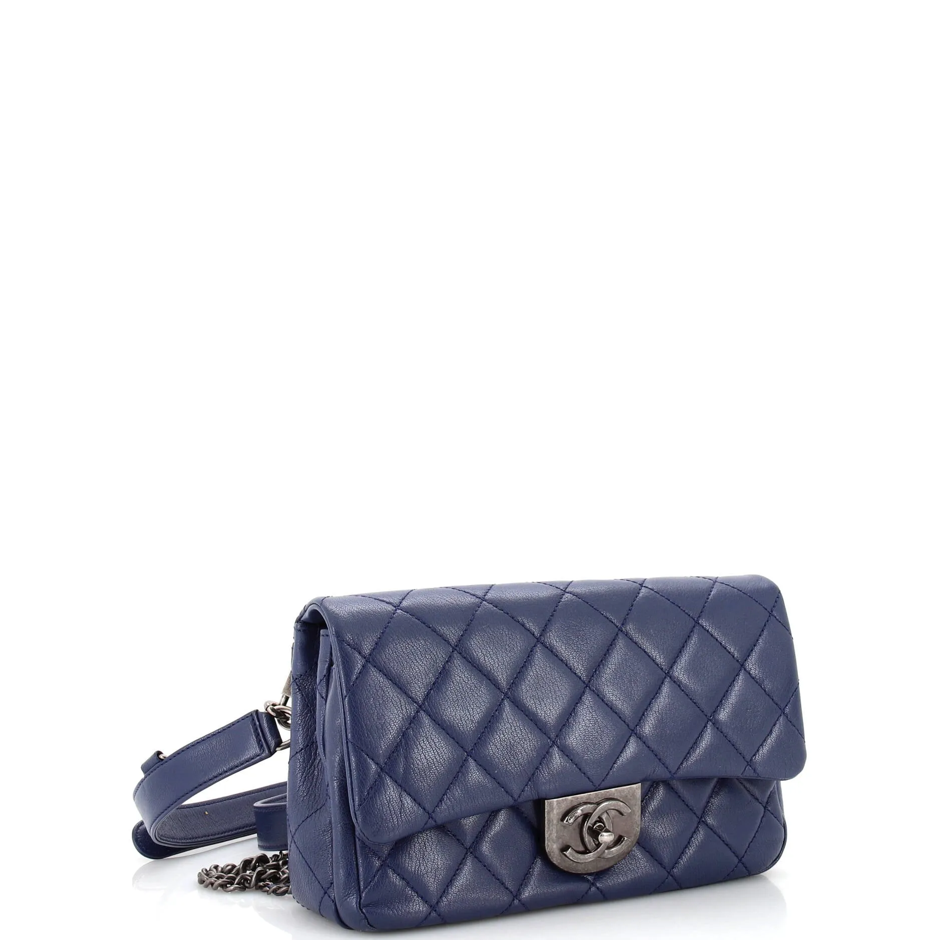 Pre-Loved Chanel Double Carry Chain Waist Bag Quilted Goatskin Small sold by Zulily product image thumbnail 3