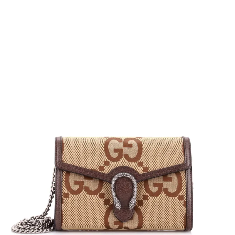 Pre-Loved Gucci Dionysus Chain Wallet Jumbo GG Canvas Small sold by Zulily