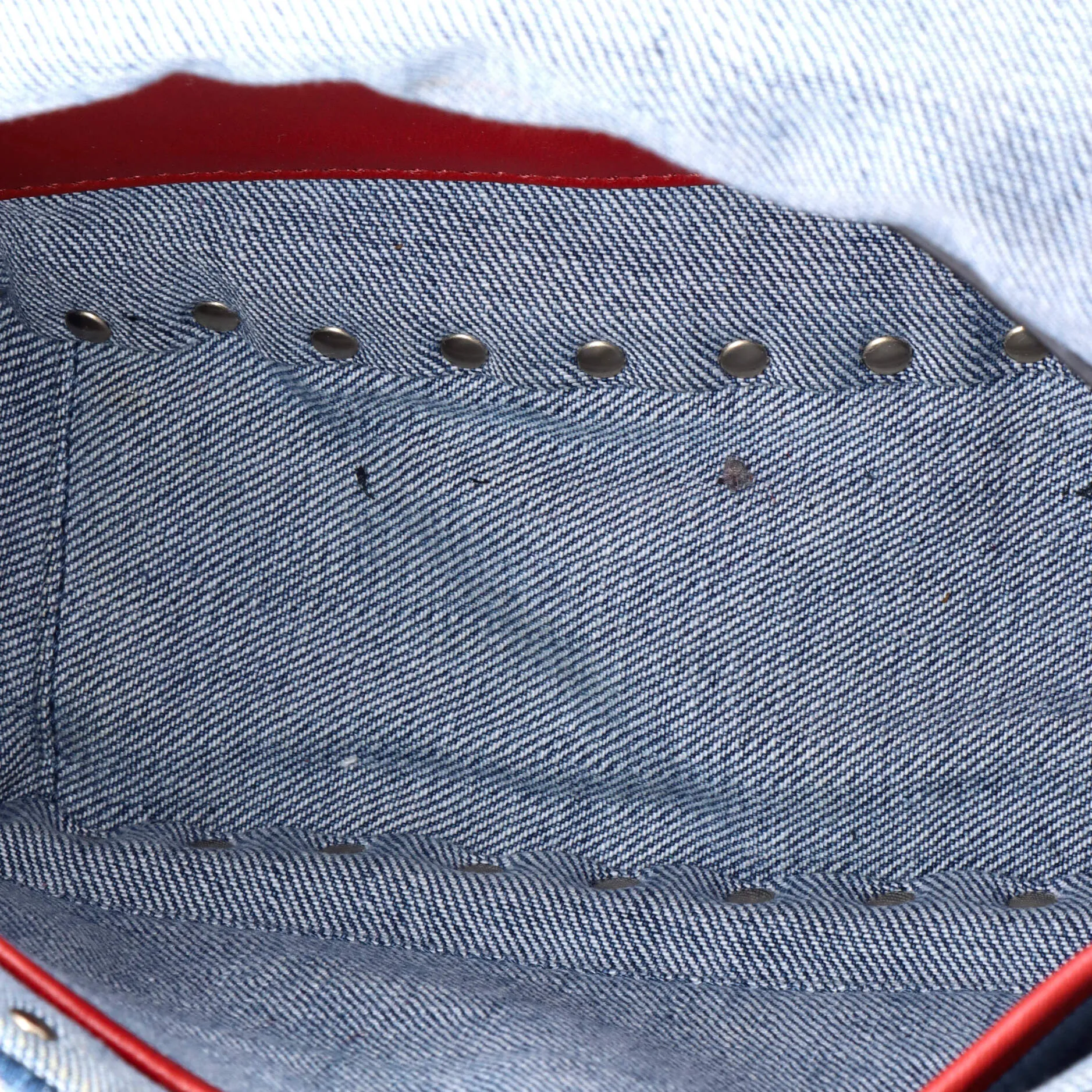 Pre-Loved Valentino Rockstud Spike Flap Bag Quilted Denim Medium sold by Zulily product image thumbnail 5