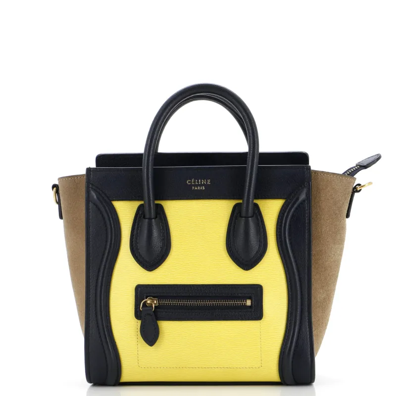 Pre-Loved Celine Tricolor Luggage Bag Leather Nano sold by Zulily