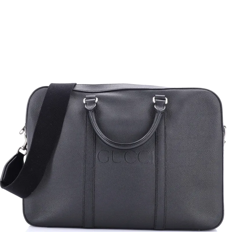 Pre-Loved Gucci Logo Briefcase Leather Medium sold by Zulily