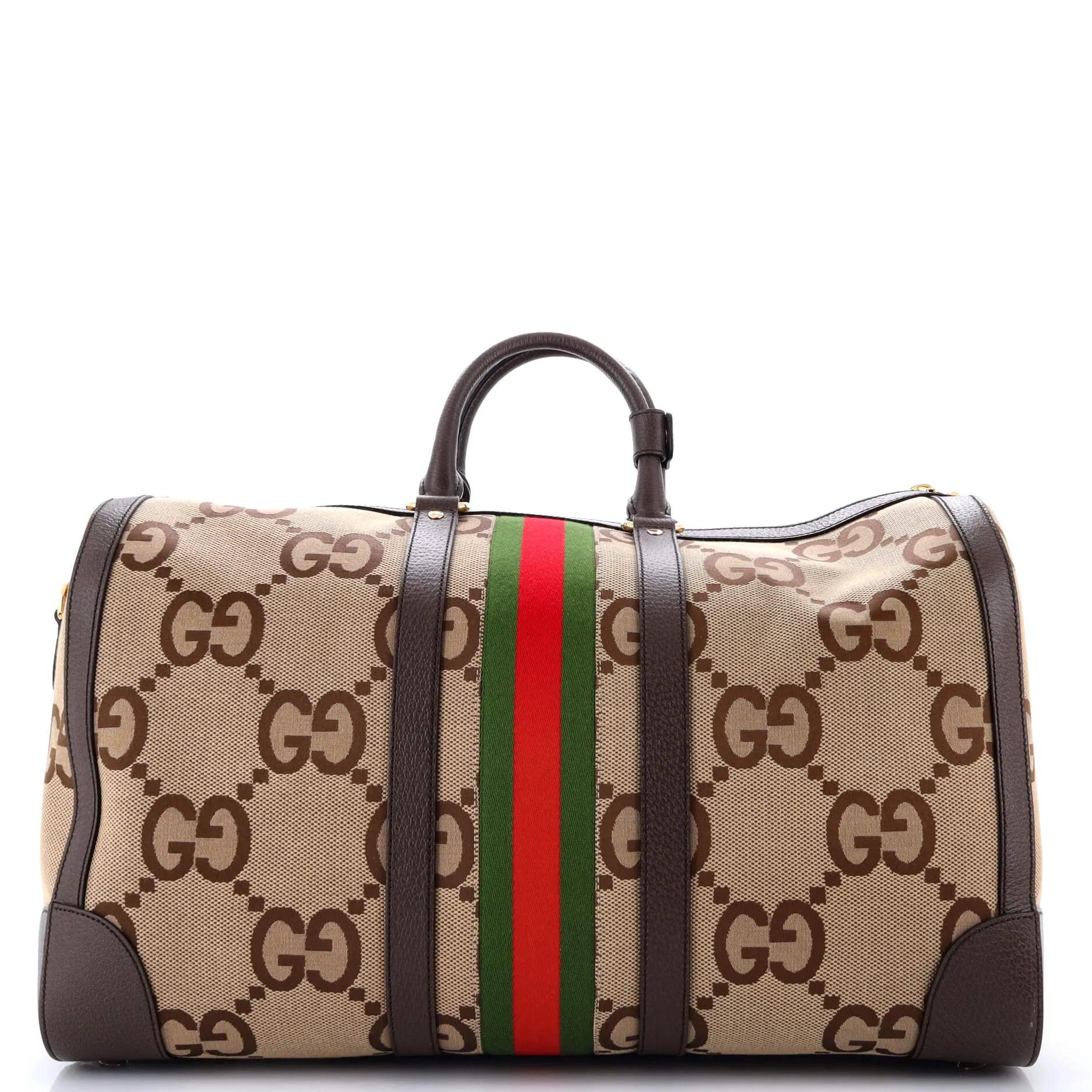 Pre-Loved Gucci Savoy Web Convertible Duffle Bag Jumbo GG Canvas Large sold by Zulily product image thumbnail 3