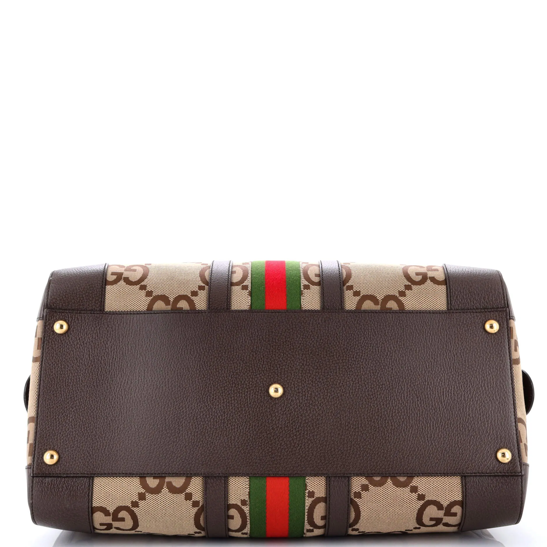 Pre-Loved Gucci Savoy Web Convertible Duffle Bag Jumbo GG Canvas Large sold by Zulily product image thumbnail 4