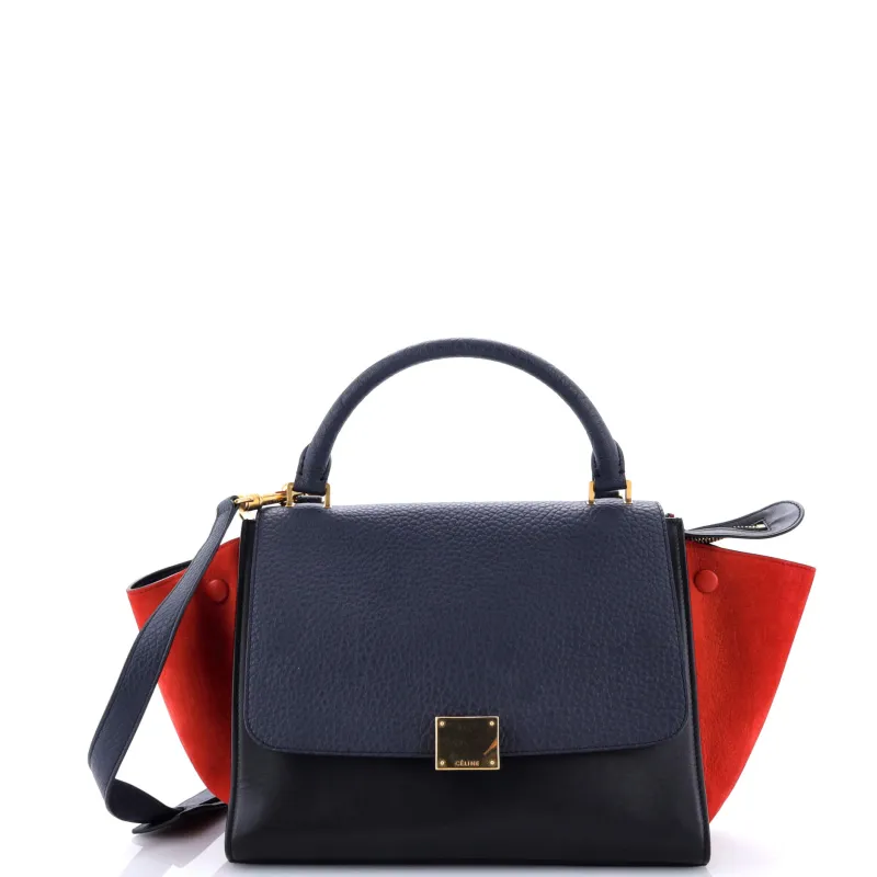 Pre-Loved Celine Tricolor Trapeze Bag Leather Small sold by Zulily
