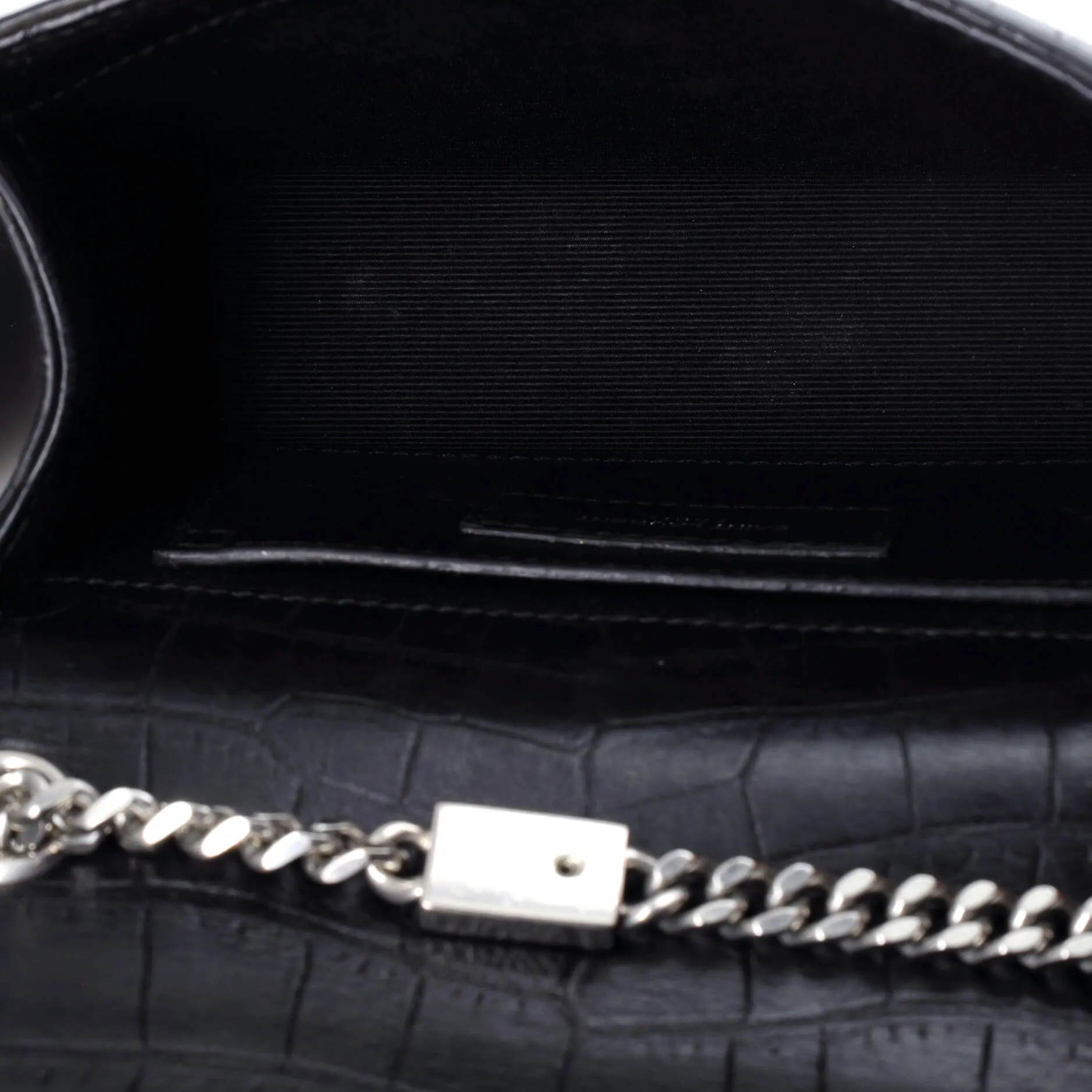 Pre-Loved Saint Laurent Classic Monogram Tassel Crossbody Bag Crocodile Embossed Leather Small sold by Zulily product image thumbnail 5