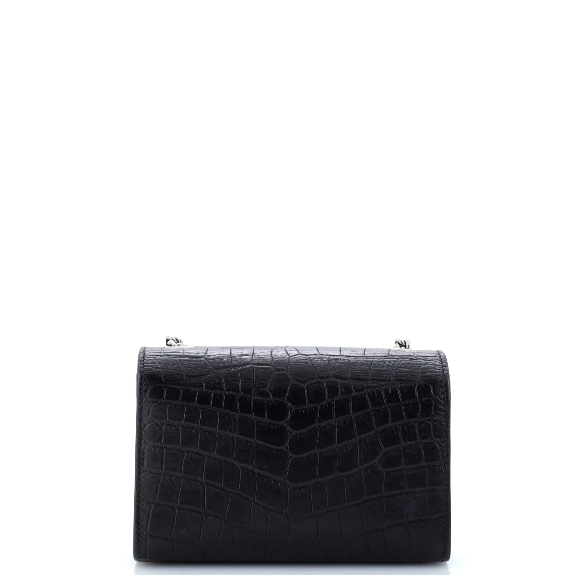 Pre-Loved Saint Laurent Classic Monogram Tassel Crossbody Bag Crocodile Embossed Leather Small sold by Zulily product image thumbnail 3