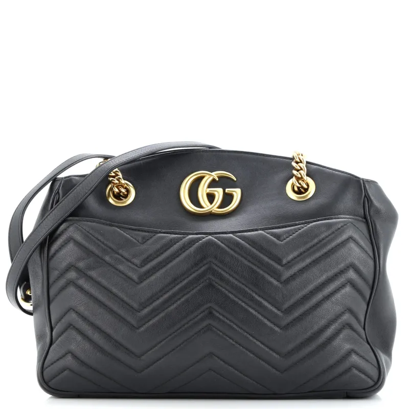Pre-Loved Gucci GG Marmont Chain Tote Matelasse Leather Medium sold by Zulily