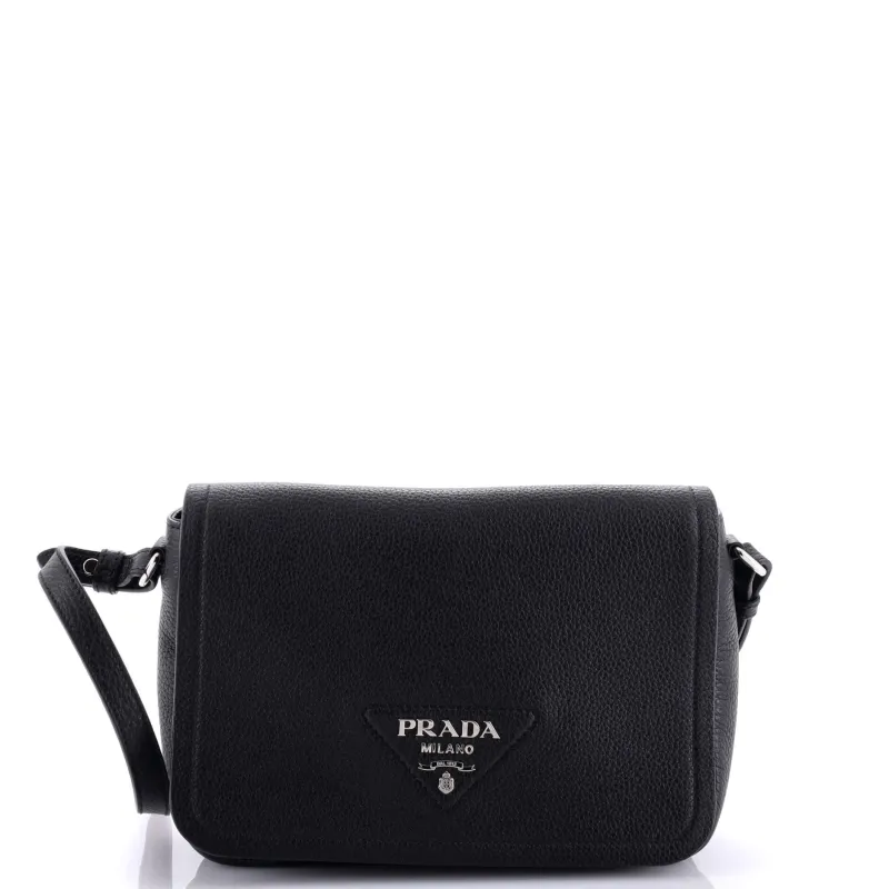 Pre-Loved Prada Flou Flap Shoulder bag Vitello Daino Small sold by Zulily