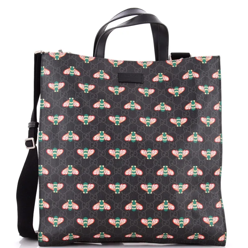 Pre-Loved Gucci Convertible Soft Open Tote Printed GG Coated Canvas Tall sold by Zulily