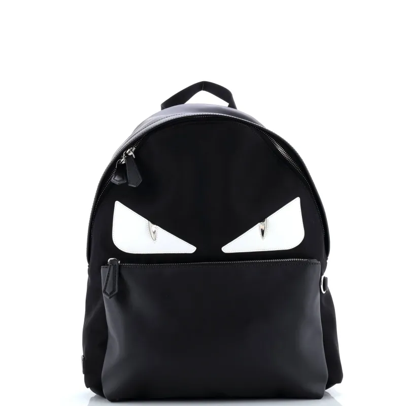Pre-Loved Fendi Monster Backpack Nylon with Leather Large sold by Zulily