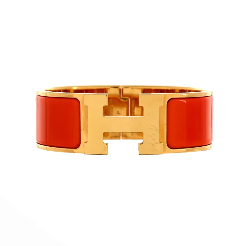 Pre-Loved Hermes Clic H Bracelet Enamel Wide sold by Zulily