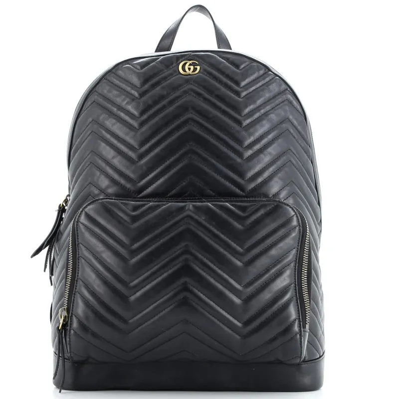 Pre-Loved Gucci GG Marmont Pocket Backpack Matelasse Leather Medium sold by Zulily