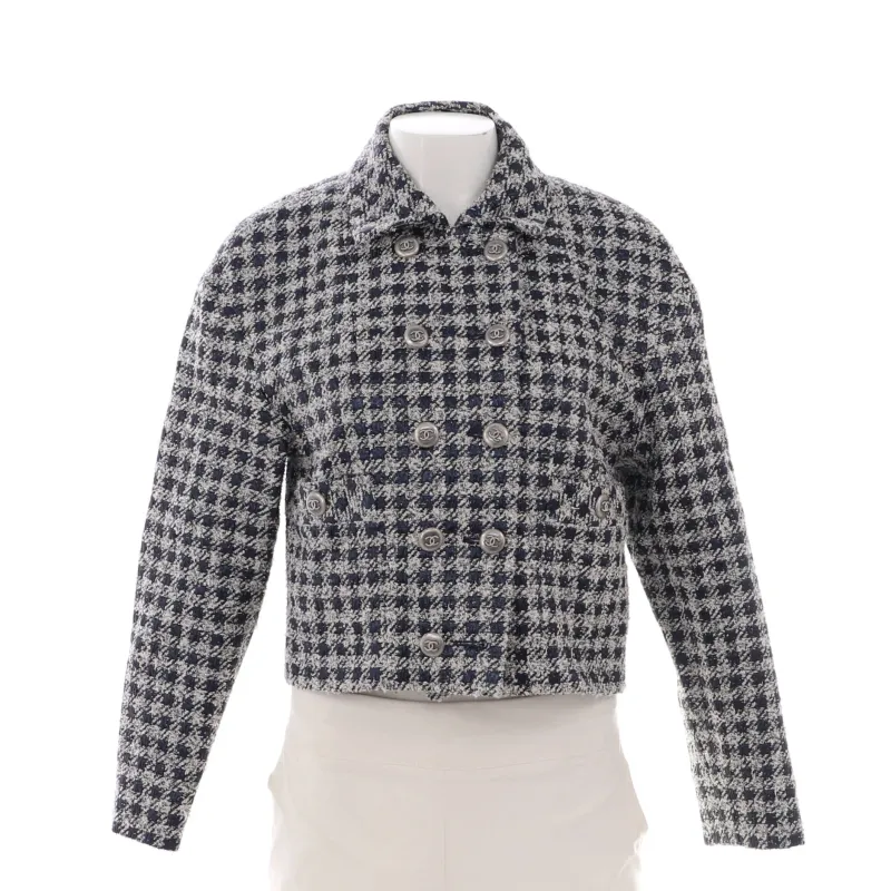 Pre-Loved Chanel Women's CC Button Double Breasted Jacket Tweed sold by Zulily
