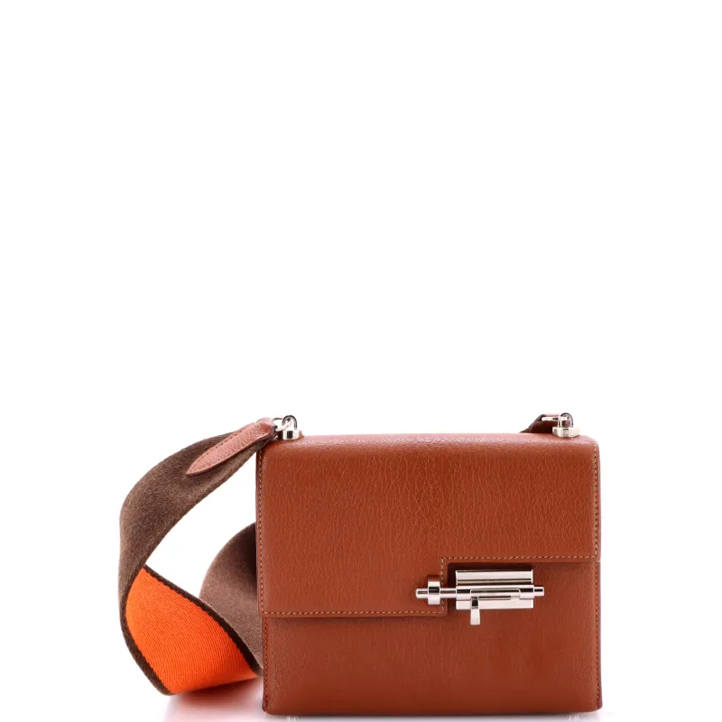 Pre-Loved Hermes Verrou Bag Chevre Mysore and Canvas Mini made by Hermes