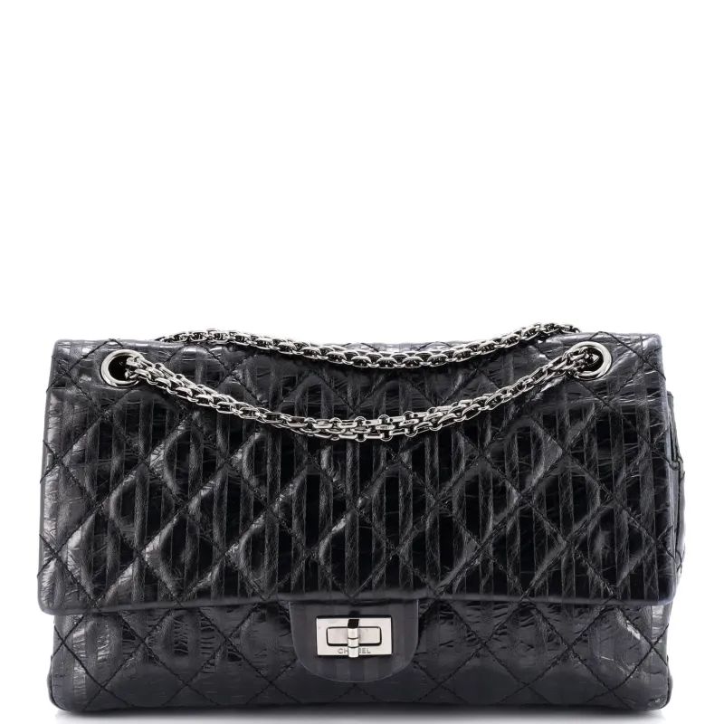 Pre-Loved Chanel Rayures Reissue 2.55 Flap Bag Quilted Metallic Aged Calfskin 226 sold by Zulily