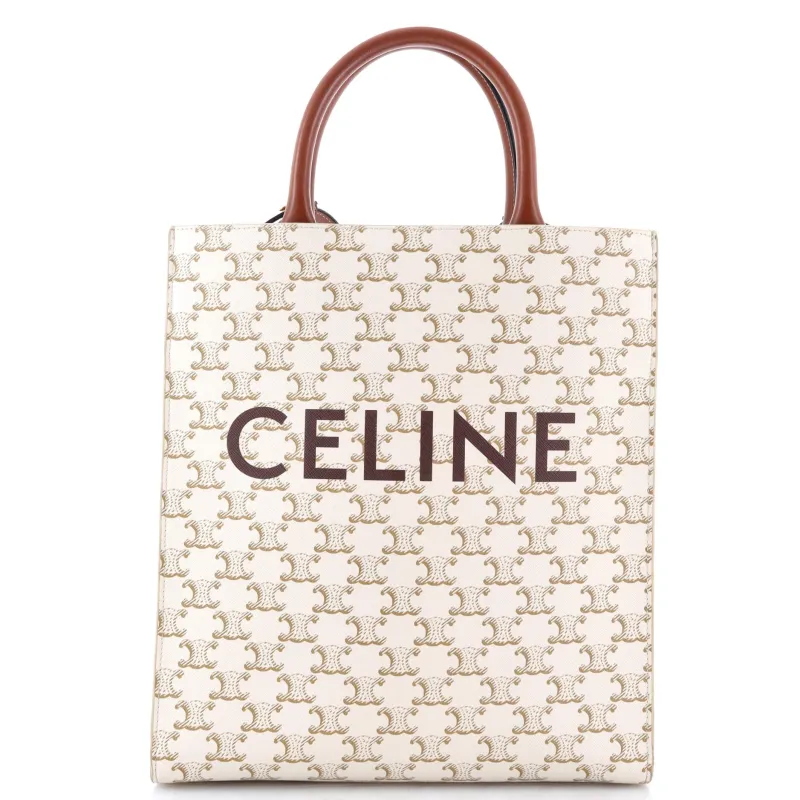 Pre-Loved Celine Vertical Cabas Tote Triomphe Coated Canvas Small sold by Zulily