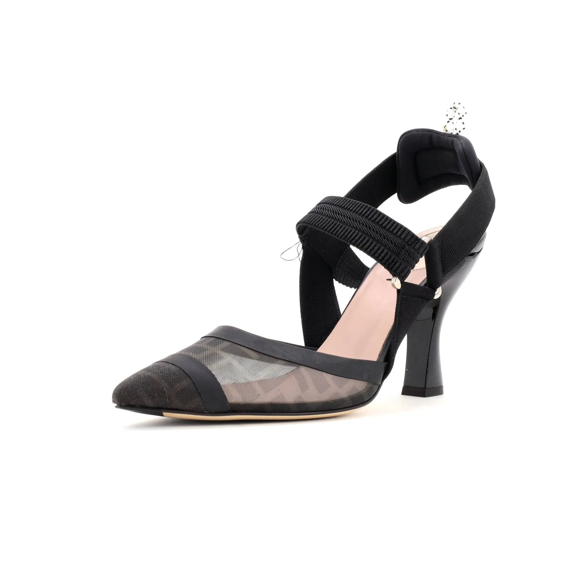 Pre-Loved Fendi Women's Colibri Slingback Pumps Zucca Mesh sold by Zulily