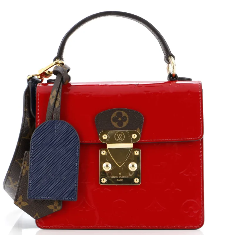 Pre-Loved Louis Vuitton Spring Street NM Handbag Monogram Vernis with Monogram Canvas and Epi Leather sold by Zulily