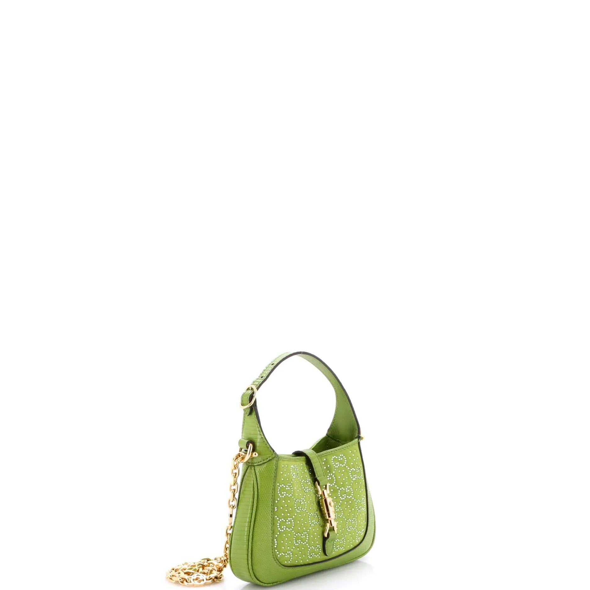 Pre-Loved Gucci Jackie 1961 Chain Hobo GG Embellished Canvas with Lizard Mini sold by Zulily product image thumbnail 2