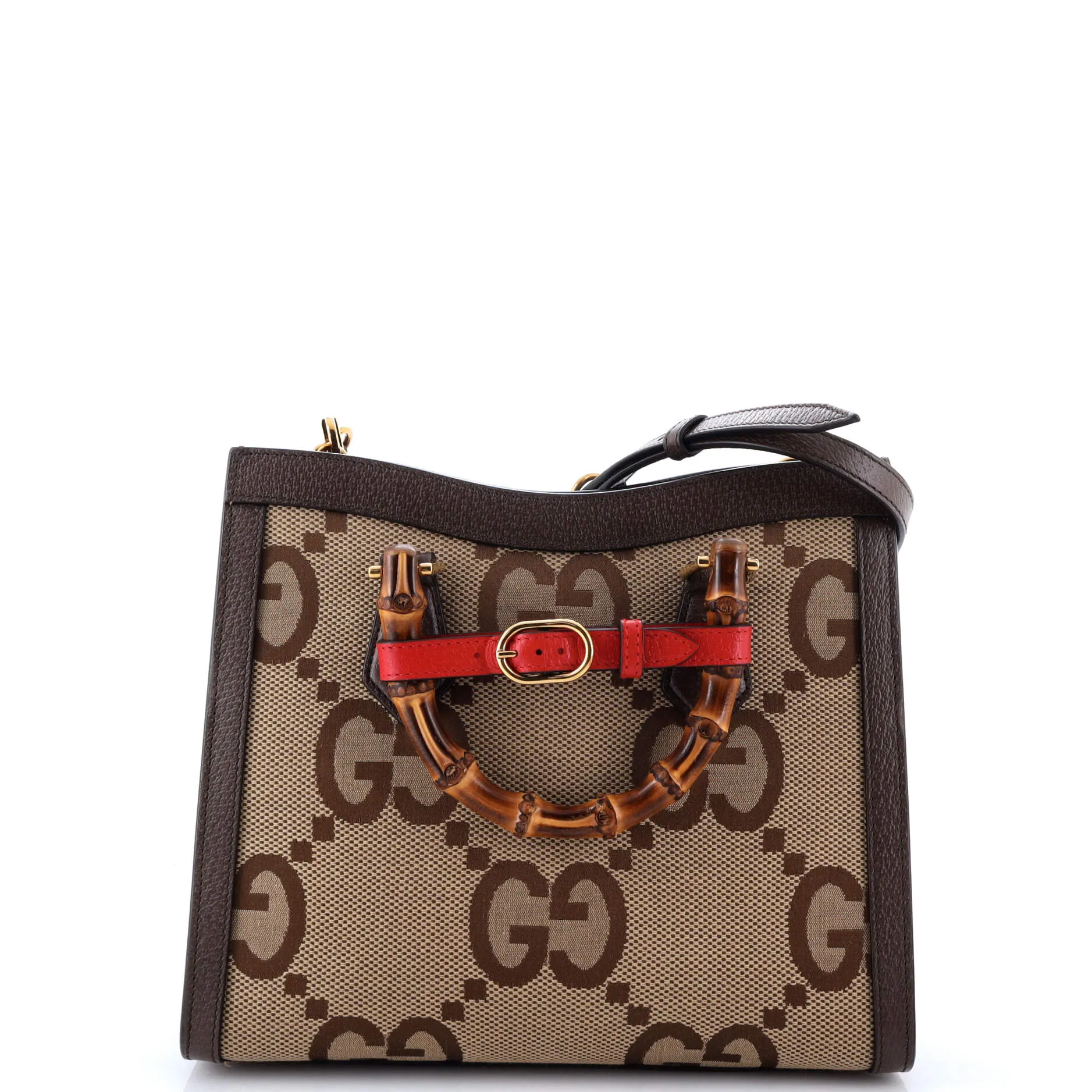 Pre-Loved Gucci Diana NM Bamboo Handle Tote Jumbo GG Canvas Small sold by Zulily product image thumbnail 3