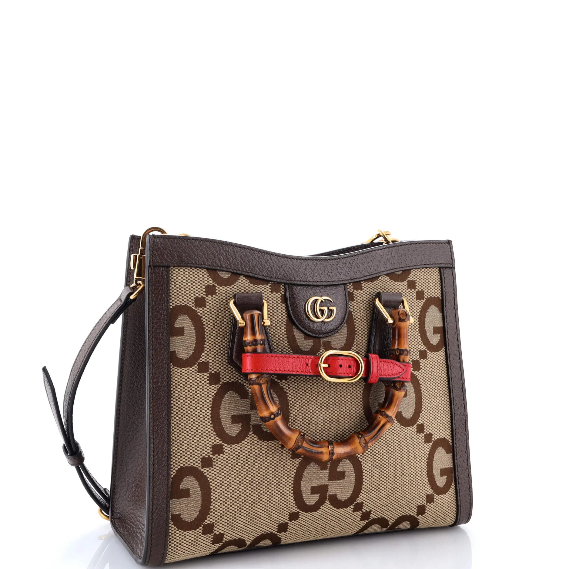 Pre-Loved Gucci Diana NM Bamboo Handle Tote Jumbo GG Canvas Small sold by Zulily product image thumbnail 2